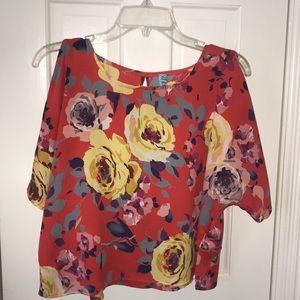 Francesca’s Colorful Floral Crop Top